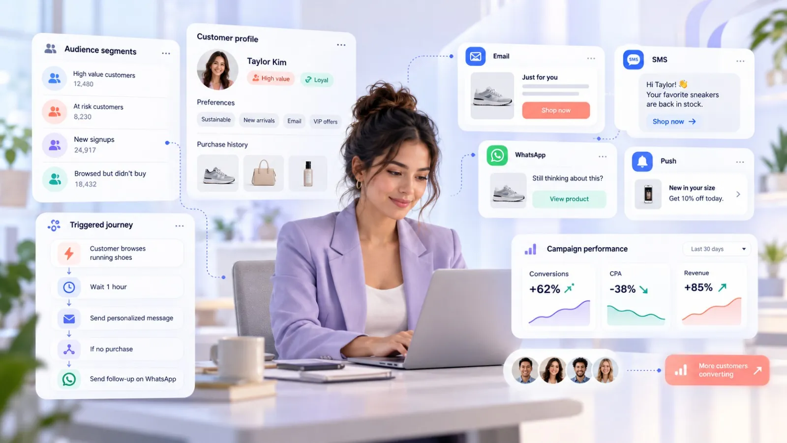 Cut acquisition costs with personalized campaigns.