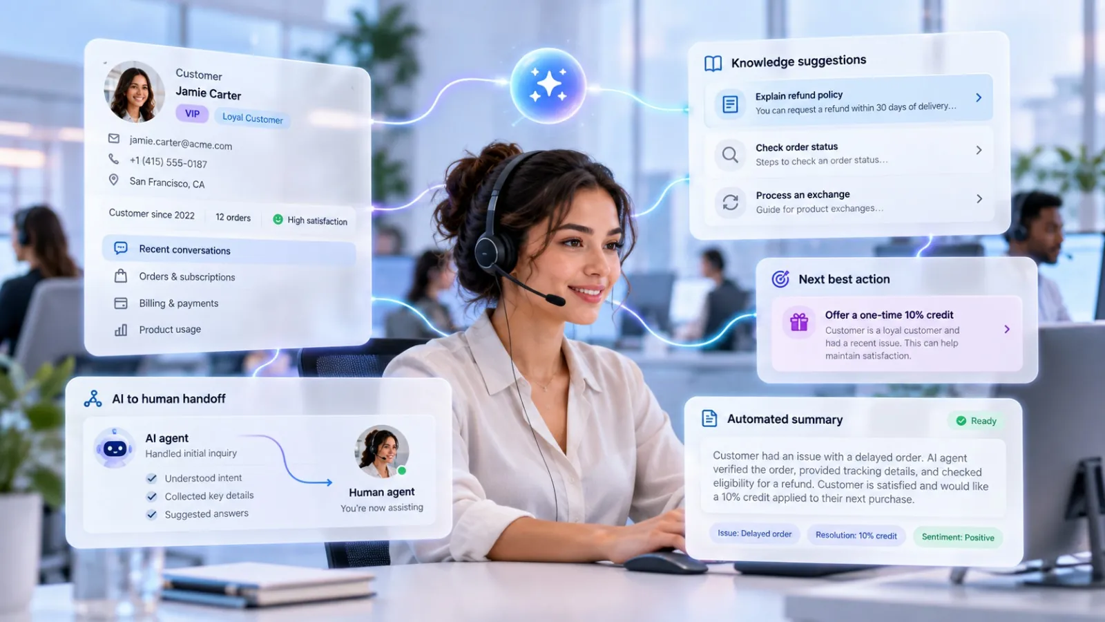 Give every agent real-time AI intelligence.