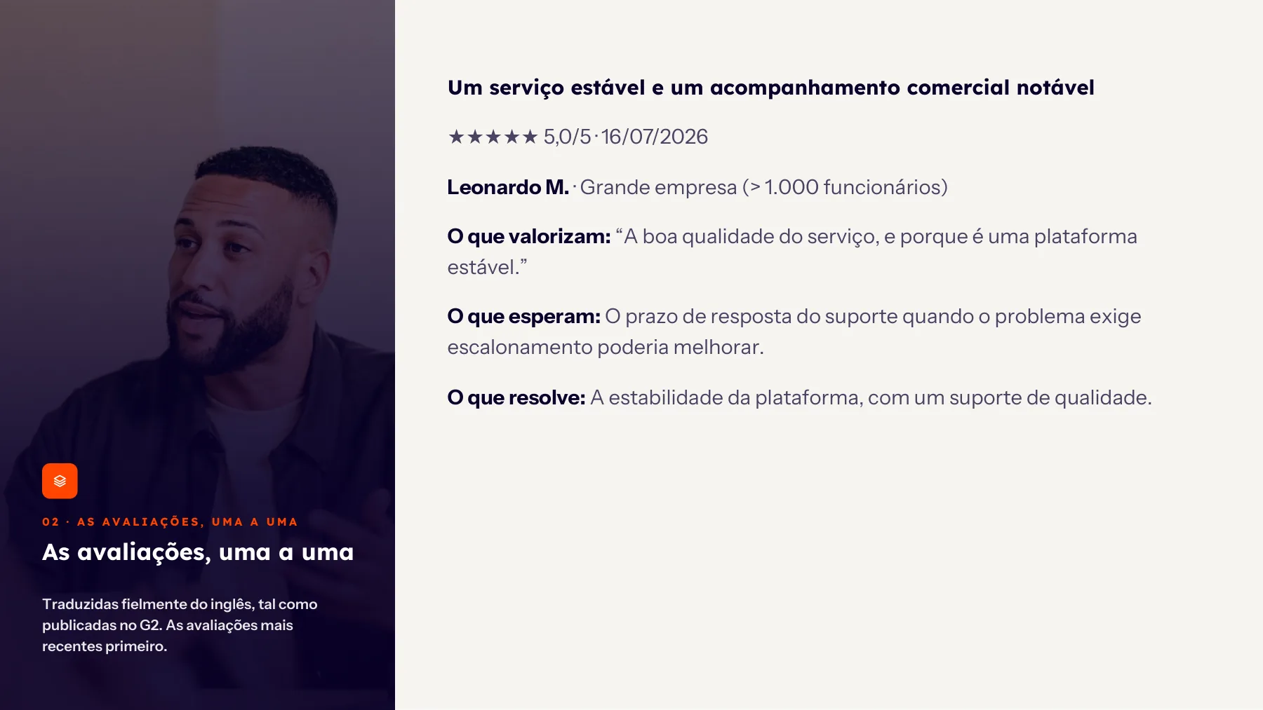 Avaliações de clientes G2 — Página 5 de 10